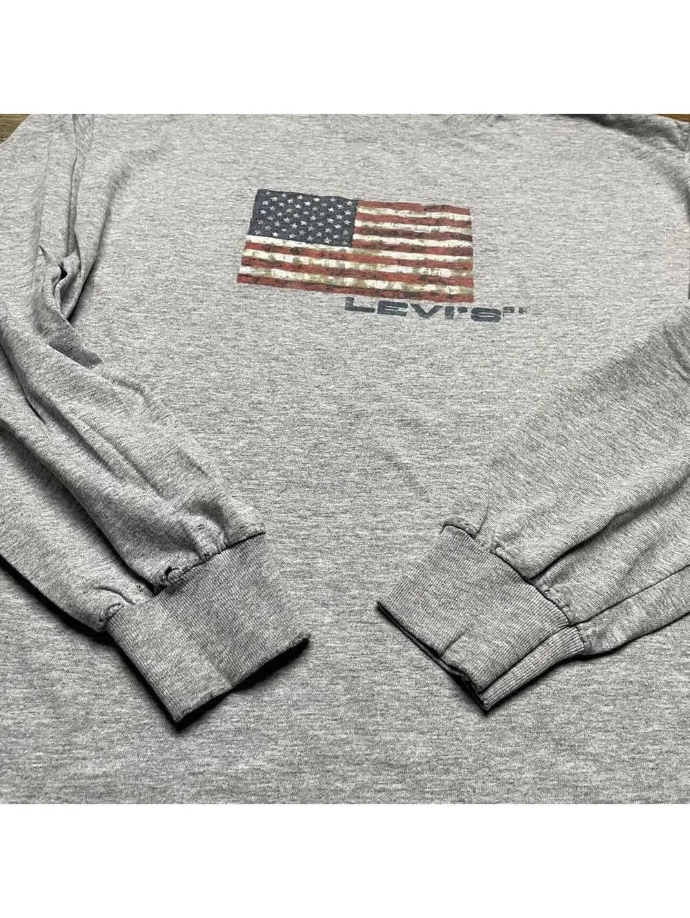 Vintage Levi's SF San Francisco Long Sleeve USA Flag Big Logo Size Large